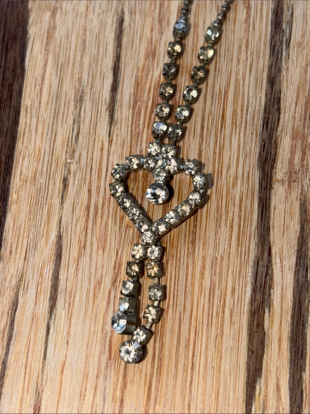 Crystal Heart Pendant Necklace - Gold-Tone